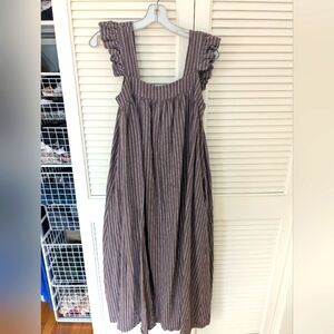 A New Day Brown Stripes Smocked Dress, M
